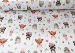Luna Biostoff Jersey mit Waldtieren und Blumenkränzen Boho Stil